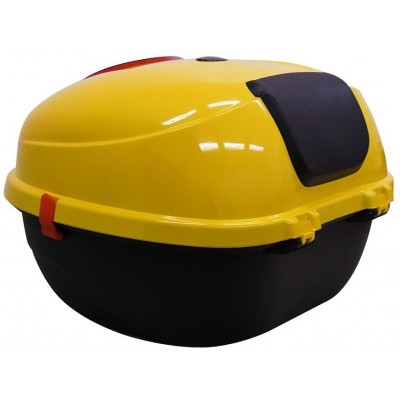 Zadní kufr k elektrickému motocyklu RACCEWAY CENTURY, žlutý-lesklý