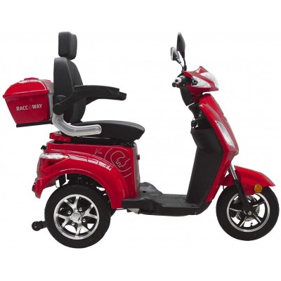 Elektrický tříkolový vozík RACCEWAY VIA, vínový lesklý