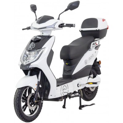 Elektroskútr RACCEWAY® E-FICHTL®, bílý-lesklý s baterií 20Ah